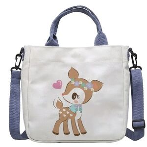 RARE SANRIO CHARACTER Hummingmint Print Tote Bag W/Blue Crossbody/Shoulder Strap